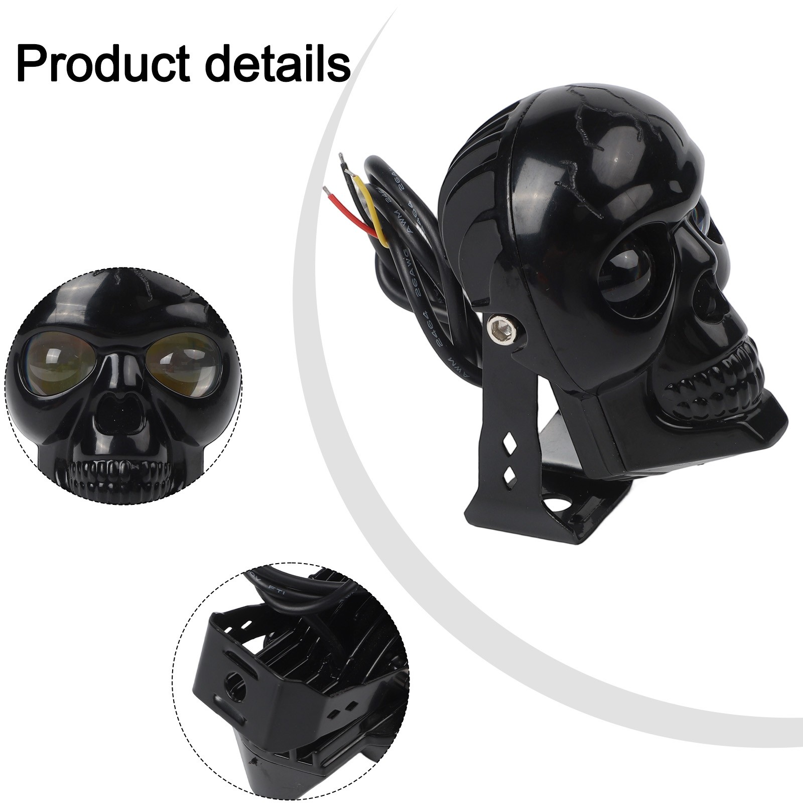 Motorcycle LED Skull Headlight IP67 Waterproof Rating for Harsh Conditions - Picture 25 of 30
