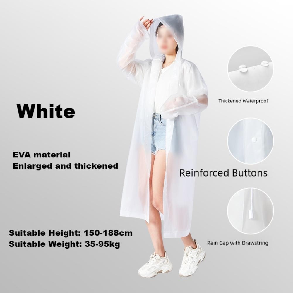 Reusable Full Body EVA Raincoat Portable Waterproof Thickened Material