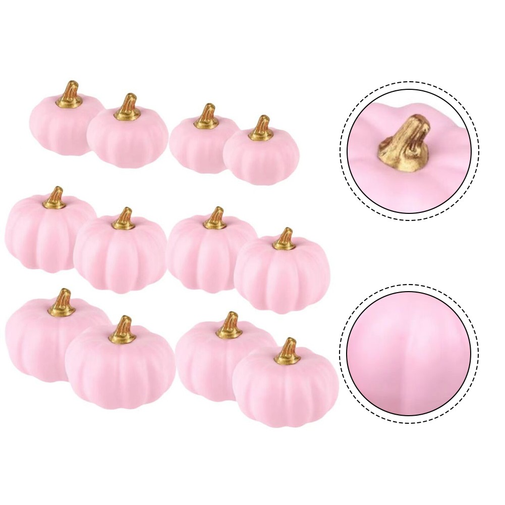 Set of Pink Mini Foam Pumpkins for Fall For Harvest and Holiday Displays - Picture 14 of 24