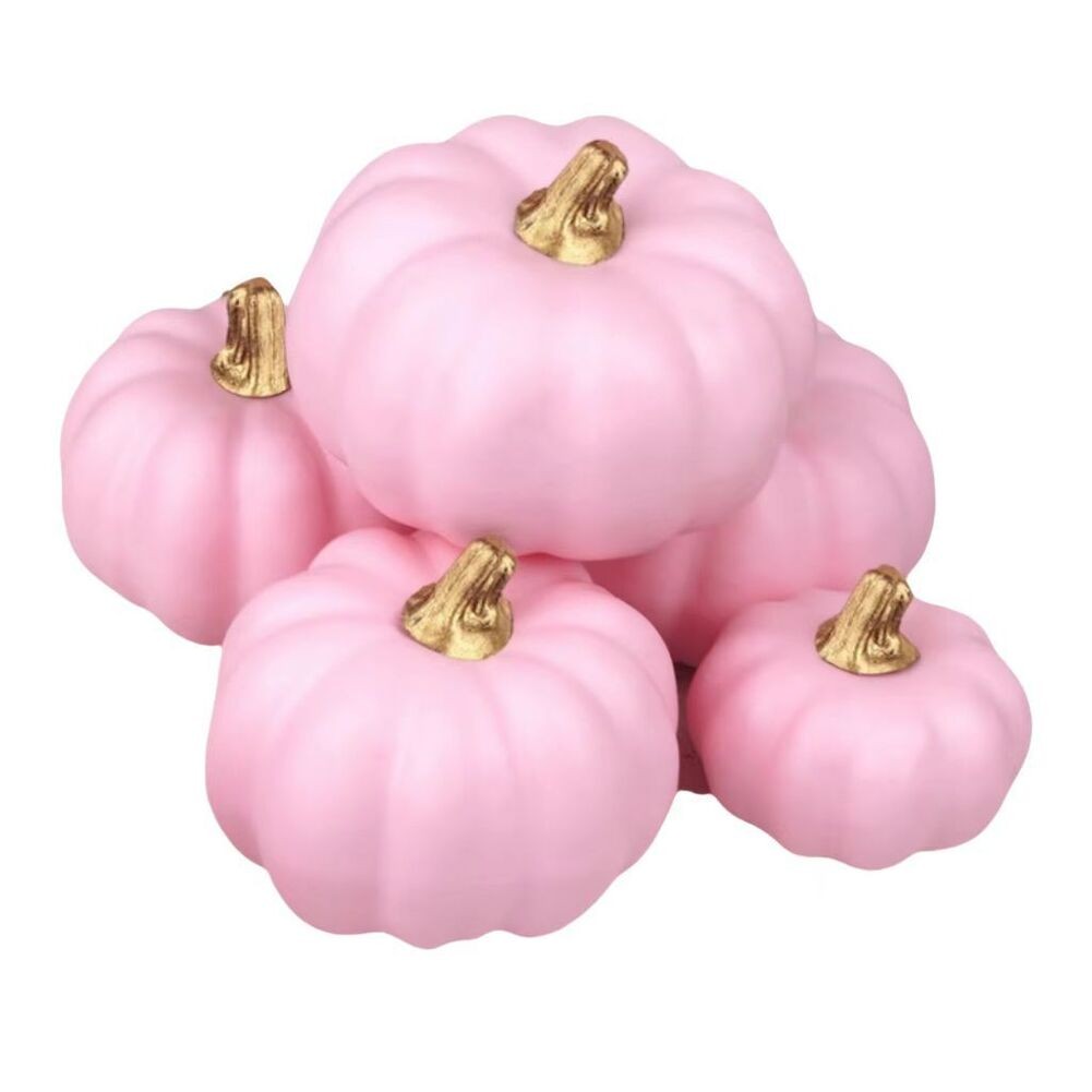 Set of Pink Mini Foam Pumpkins for Fall For Harvest and Holiday Displays - Picture 22 of 24
