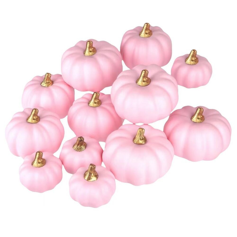Set of Pink Mini Foam Pumpkins for Fall For Harvest and Holiday Displays - Picture 15 of 24
