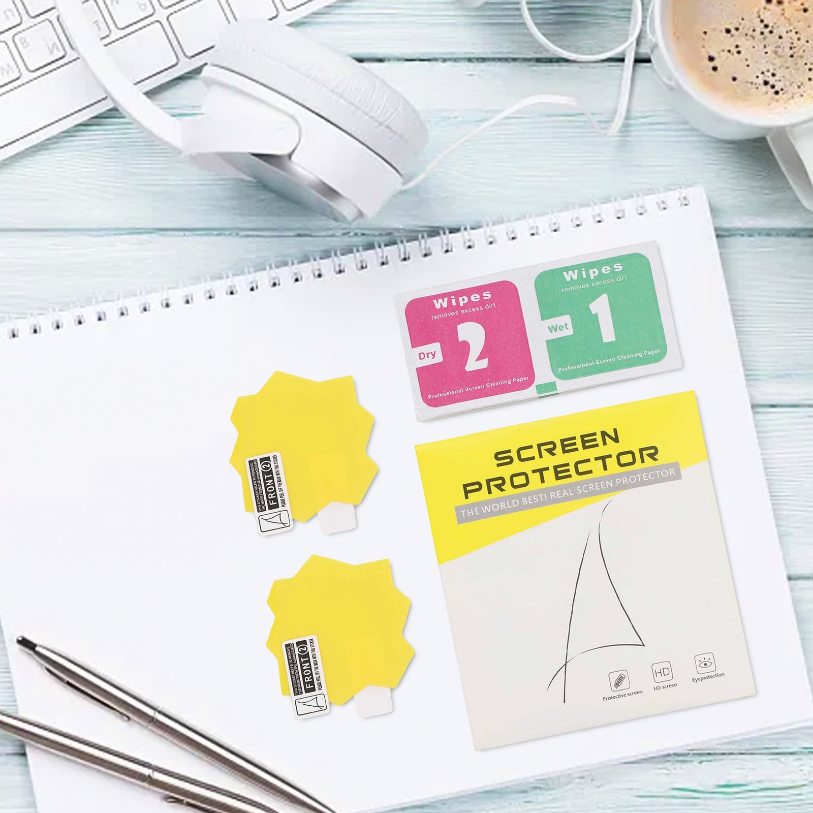 2 Pack Clear Yellow Screen Protector for Tamagotchi Paradise Full Screen Fit