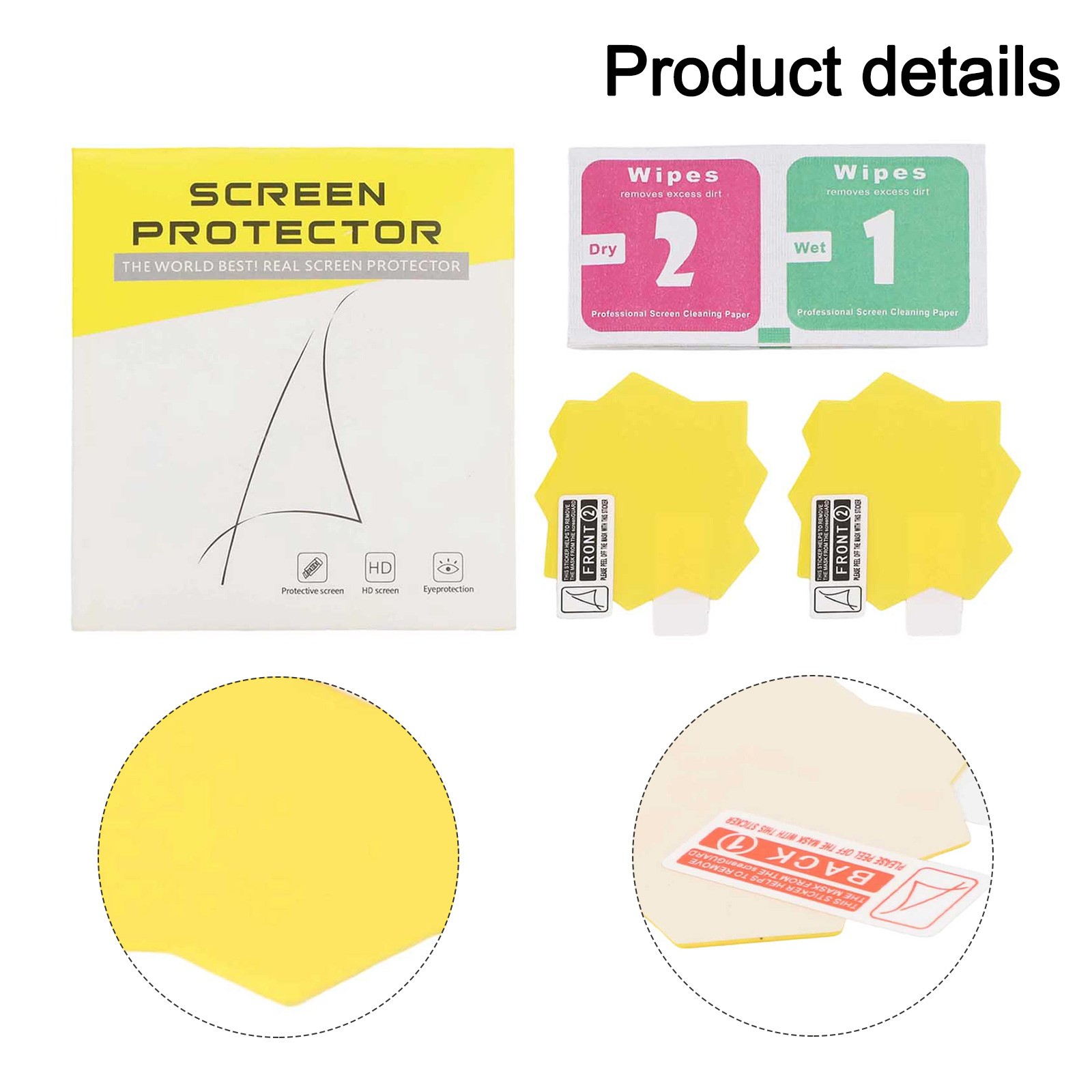 2 Pack Clear Yellow Screen Protector for Tamagotchi Paradise Full Screen Fit