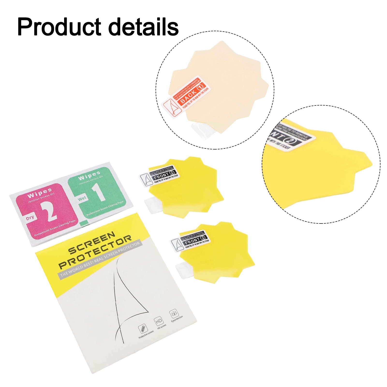 2 Pack Clear Yellow Screen Protector for Tamagotchi Paradise Full Screen Fit
