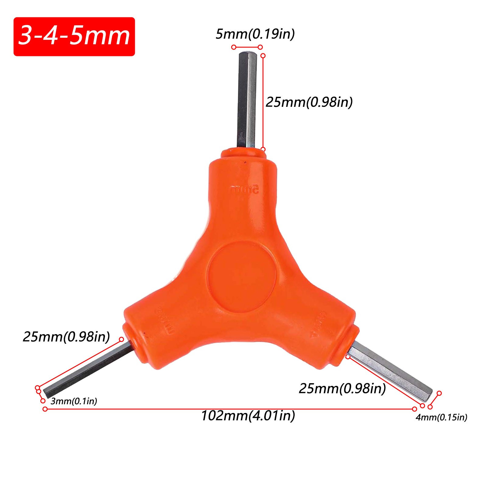 Trigeminal Hex Key 2.5/3/4/5/6/8mm Anti-slip Chrome Vanadium Steel Hand Tools - Picture 25 of 38