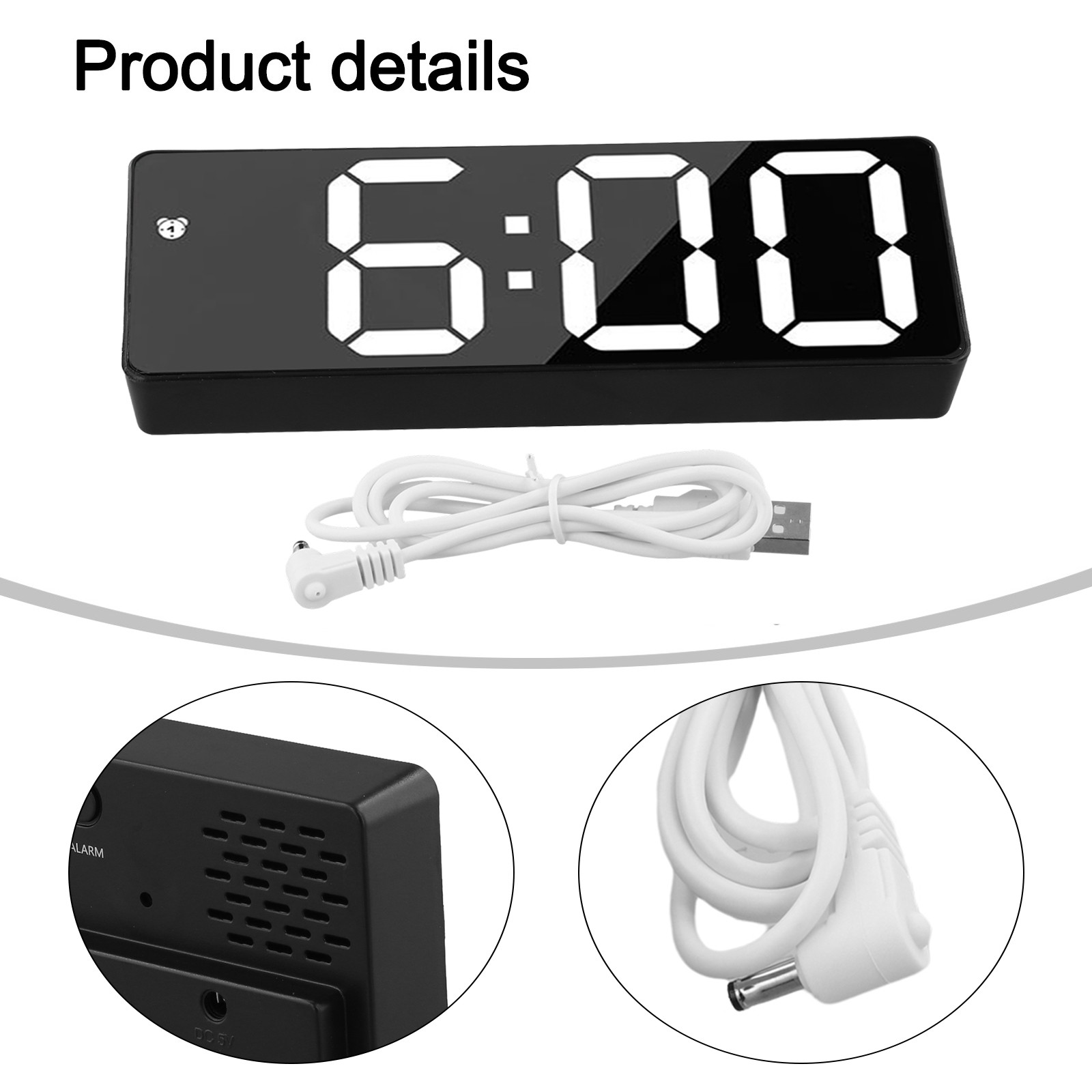 For Bedroom Large Display Clock Multifunctional Clock Desk Clock Alarm Function