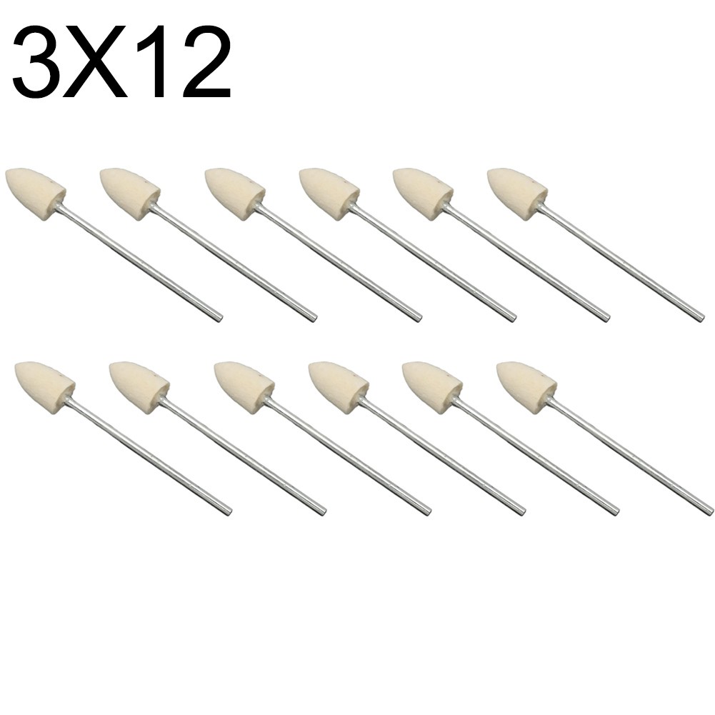 12 Pack Wool Grinding Head With 65mm Handle For Rotary Polishing And Grinding - Picture 12 of 12
