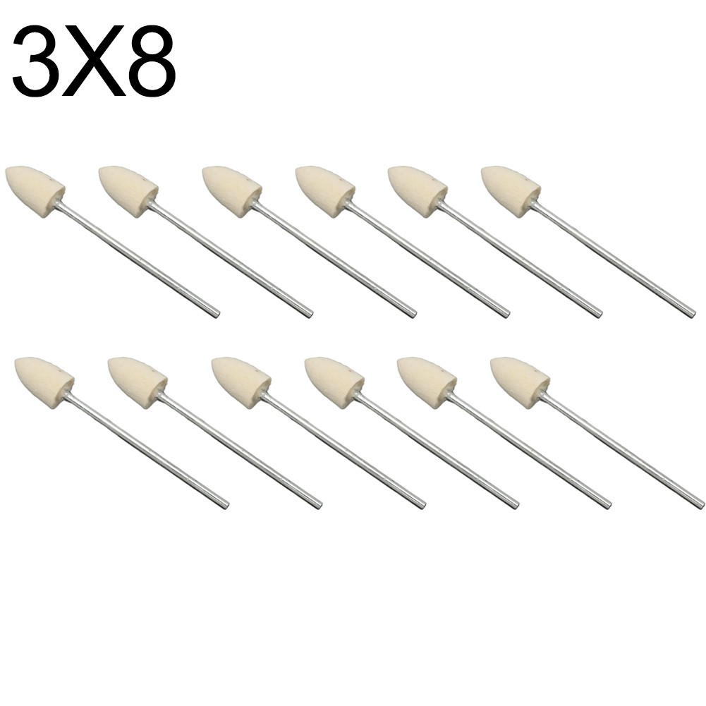 12 Pack Wool Grinding Head With 65mm Handle For Rotary Polishing And Grinding - Picture 10 of 12