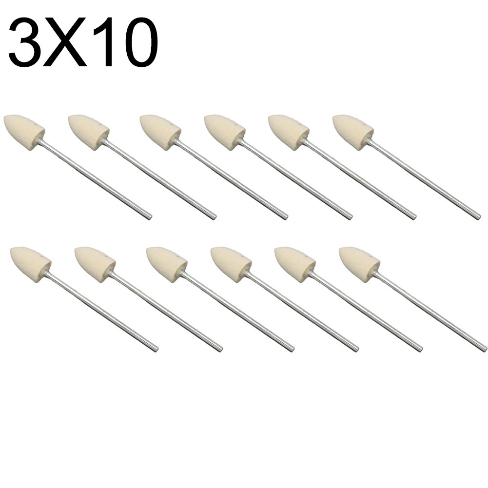 12 Pack Wool Grinding Head With 65mm Handle For Rotary Polishing And Grinding - Picture 11 of 12