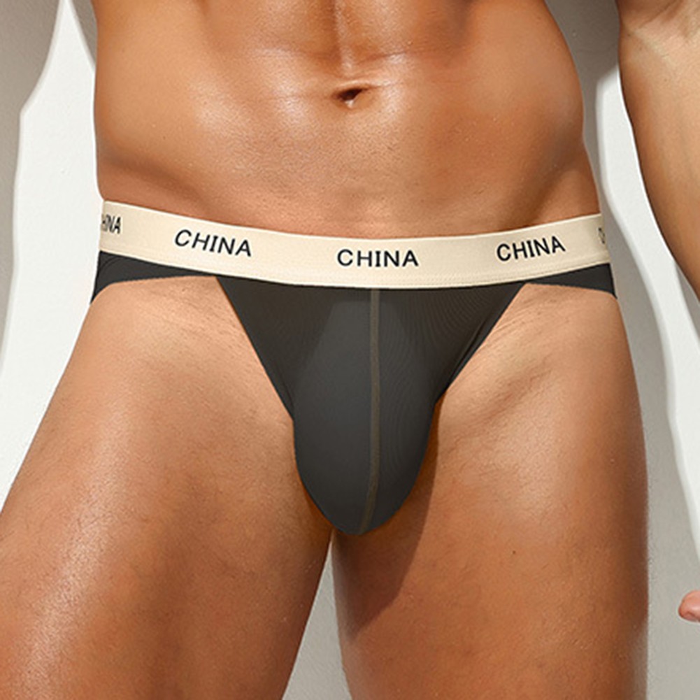 Men Ice Silk Seamless Briefs High Fork Bulge Pouch Sheer Low Rise Underwear - Picture 16 of 22