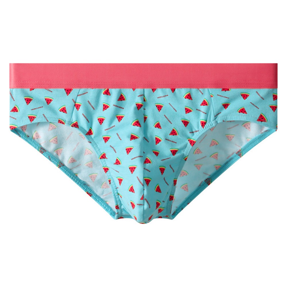 Cotton Men Underwear Breathable Mid Rise Briefs with Cute Fruit Prints - Picture 12 of 16