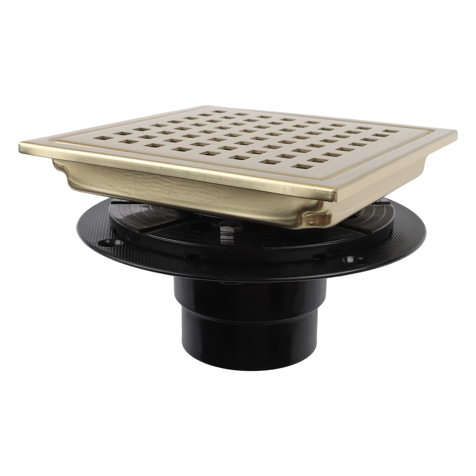 Enhanced Water Flow 304 Stainless Steel Square Shower Floor Drain Gold Color - Picture 22 of 29