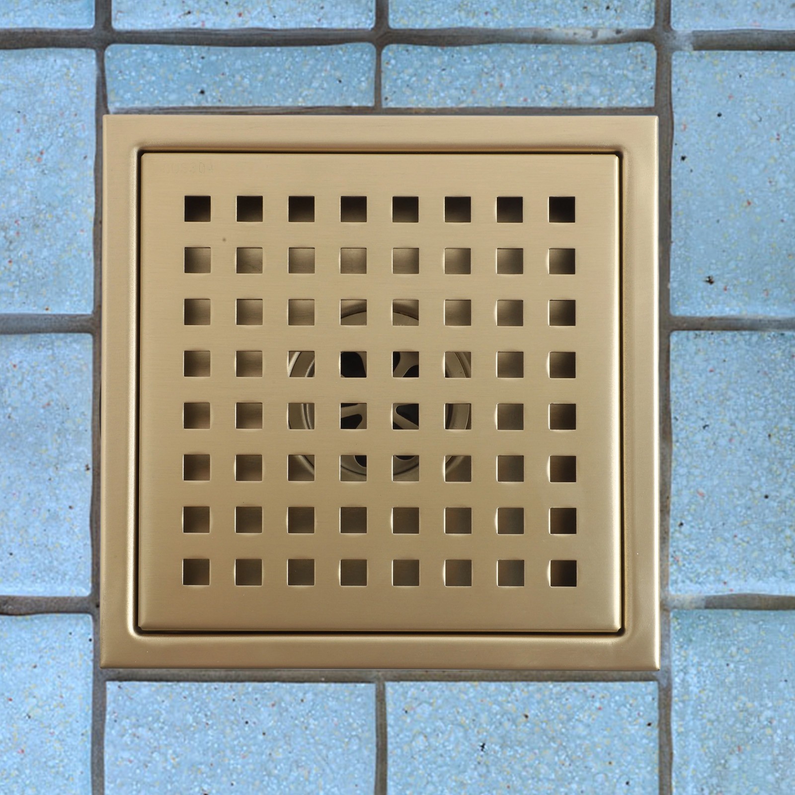 Enhanced Water Flow 304 Stainless Steel Square Shower Floor Drain Gold Color - Picture 19 of 29