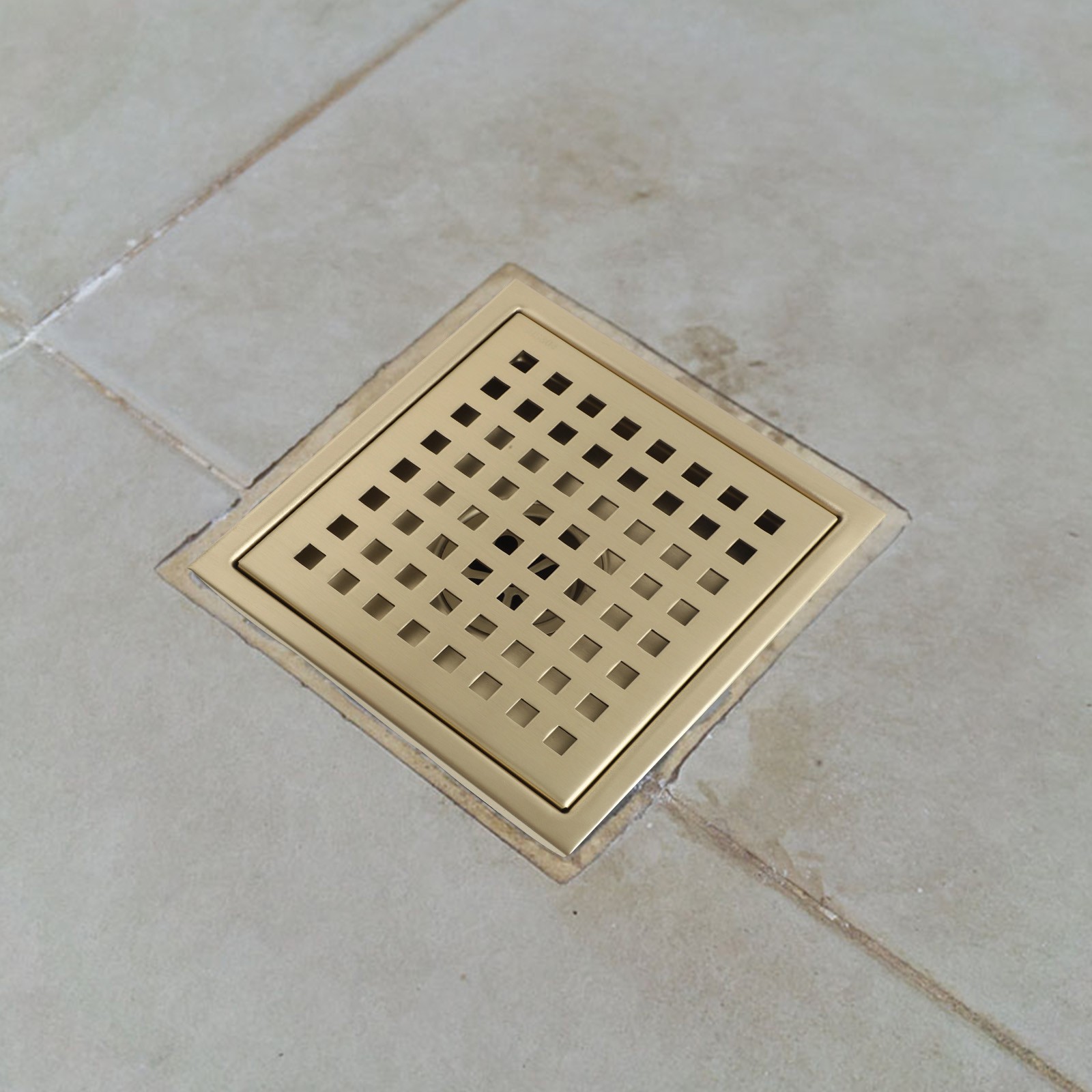 Enhanced Water Flow 304 Stainless Steel Square Shower Floor Drain Gold Color - Picture 20 of 29