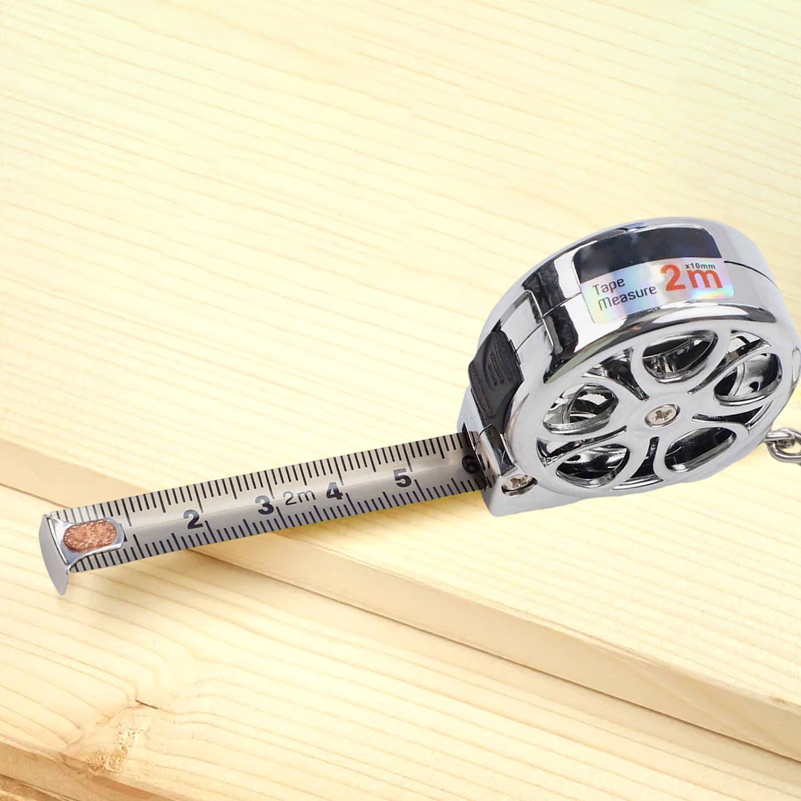 Kompaktes 2 Meter Edelstahl Maßband einziehbares metrisches Lineal rostfrei - Bild 25 von 39
