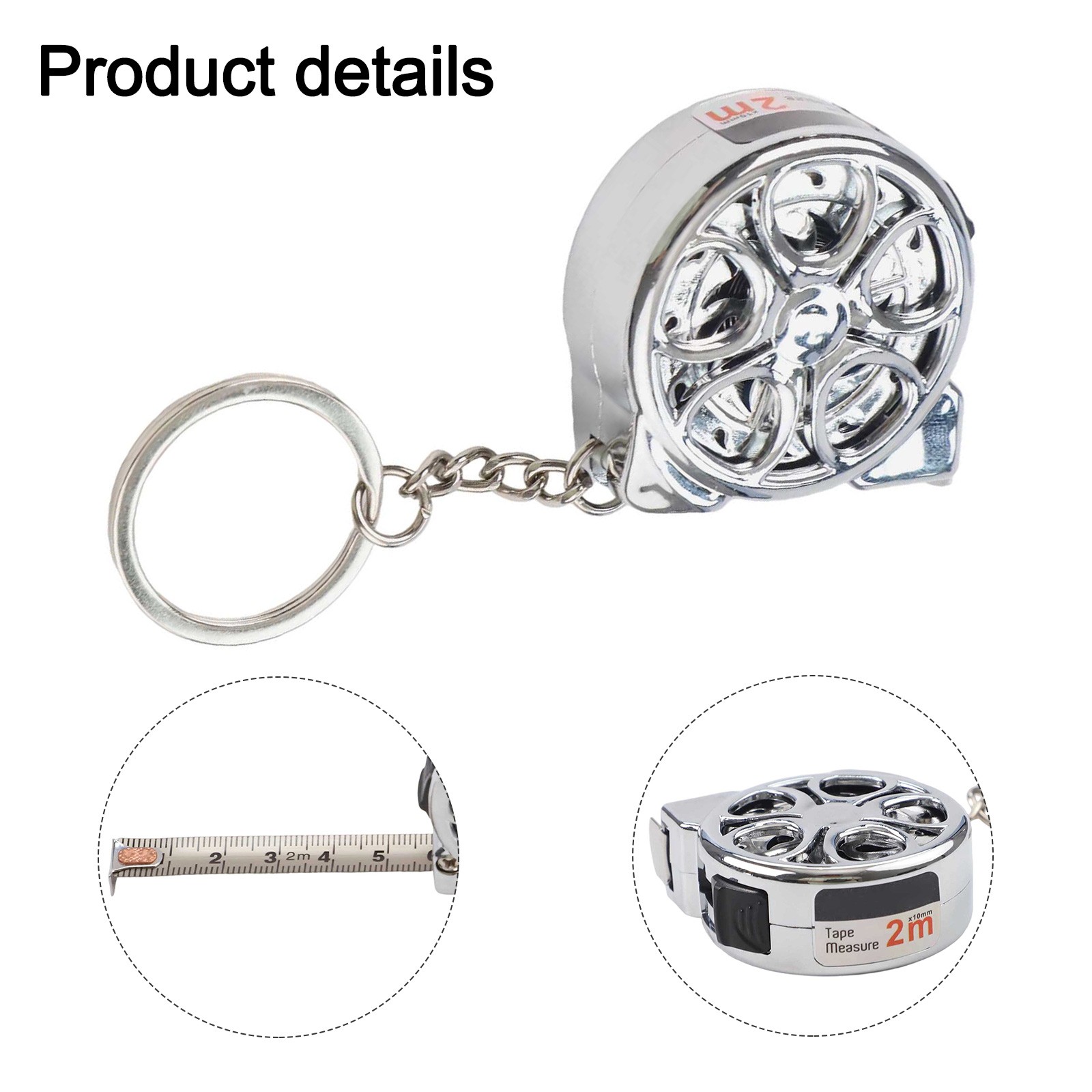 Kompaktes 2 Meter Edelstahl Maßband einziehbares metrisches Lineal rostfrei - Bild 24 von 39