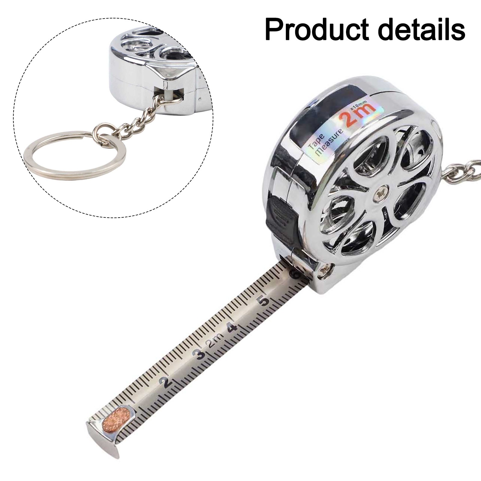 Kompaktes 2 Meter Edelstahl Maßband einziehbares metrisches Lineal rostfrei - Bild 27 von 39