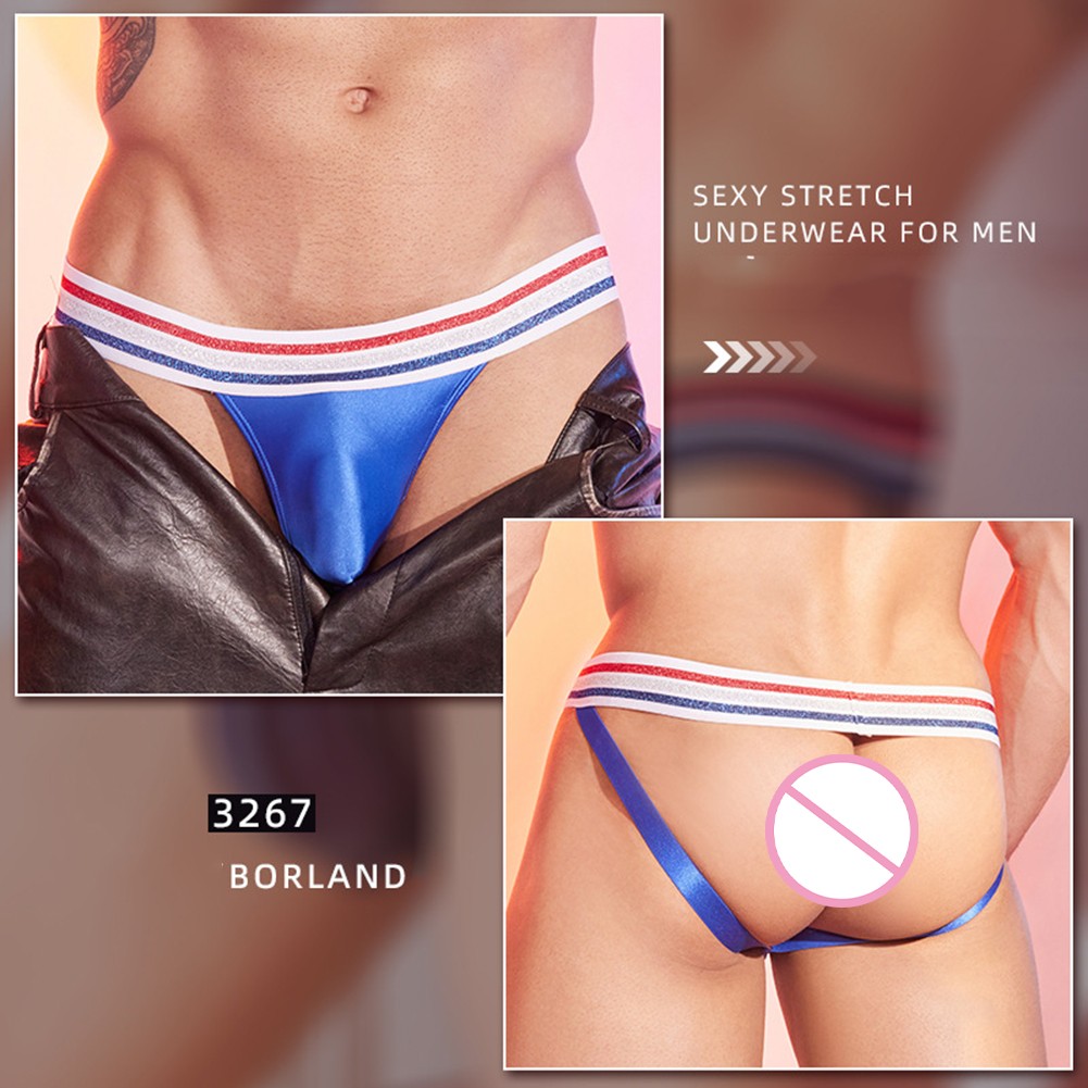 Mens Low Rise Thong Underwear Smooth Shiny Oil Effect High Elastic G String - Picture 46 of 53