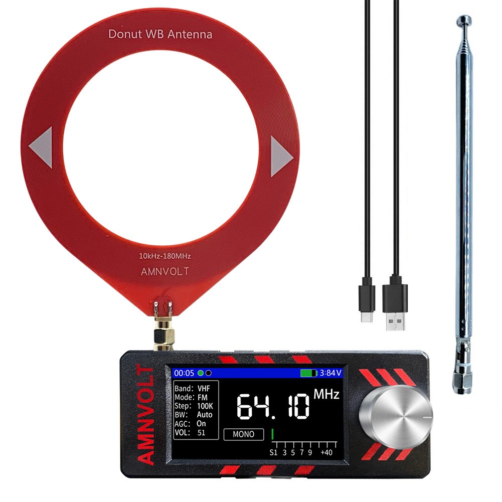 1.9 Inch Screen Full-band Radio 1W Built-in Speaker 3.5mm Audio Interface