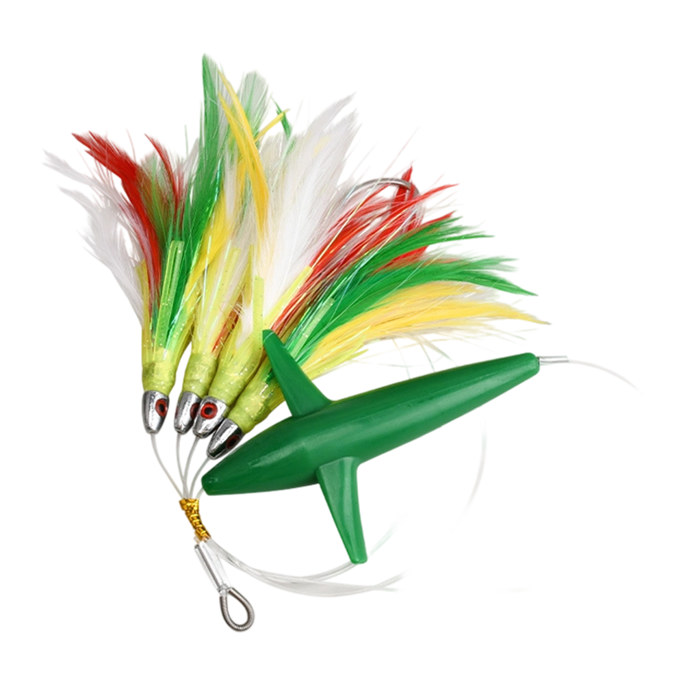 Boat Fishing Tuna Lure Feather Trolling Skirt with Dynamic Hook Design