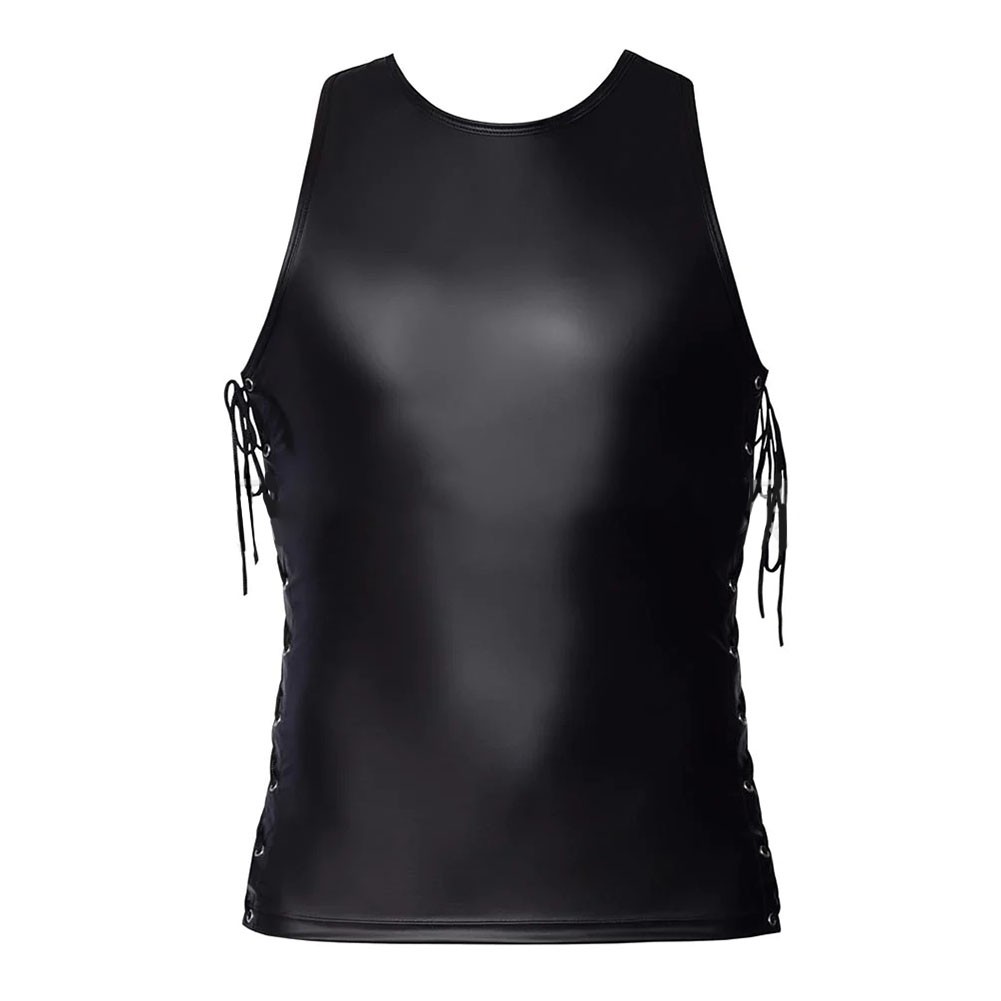 Classic Theme Men's Lacquer Undershirt Sexy Vest Black Color Brand New Condition - Picture 14 of 20