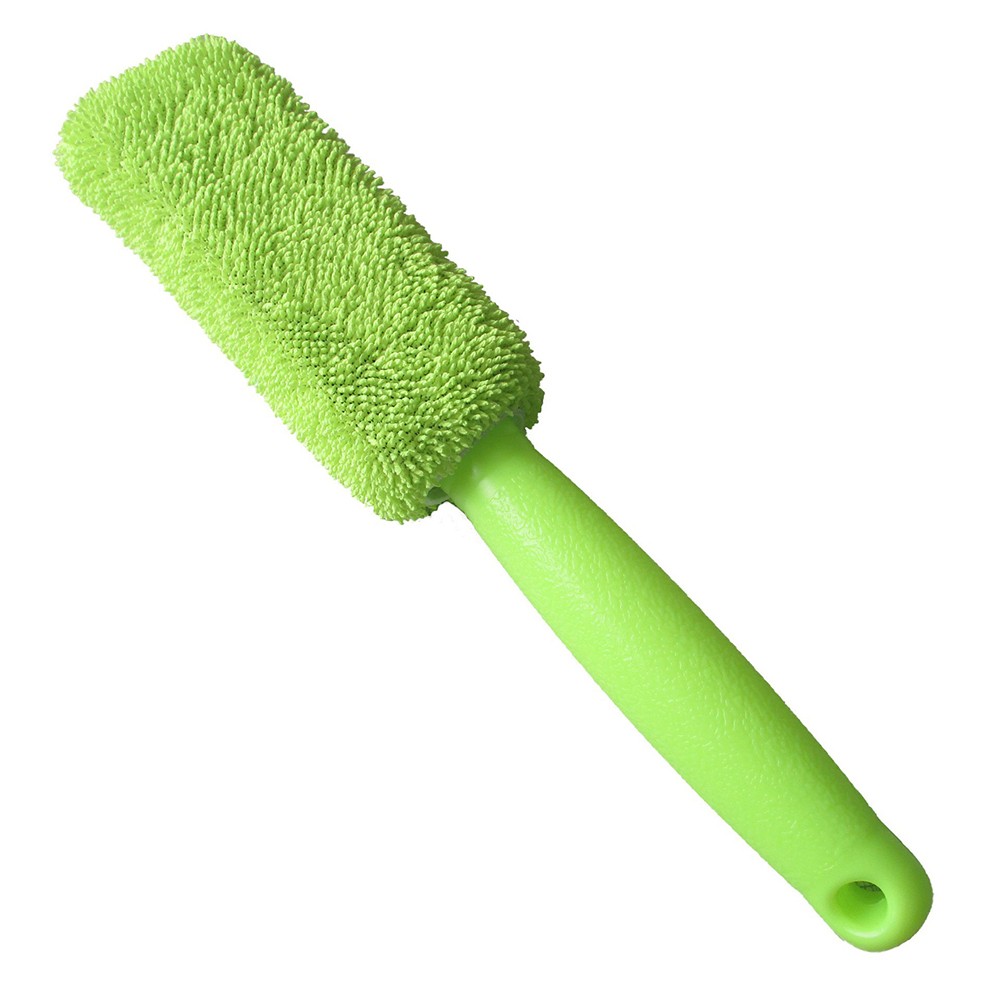 Car Tire and Wheel Cleaning Brush Set with Microfiber Absorbent Sponge 2 Pieces - Picture 7 of 8
