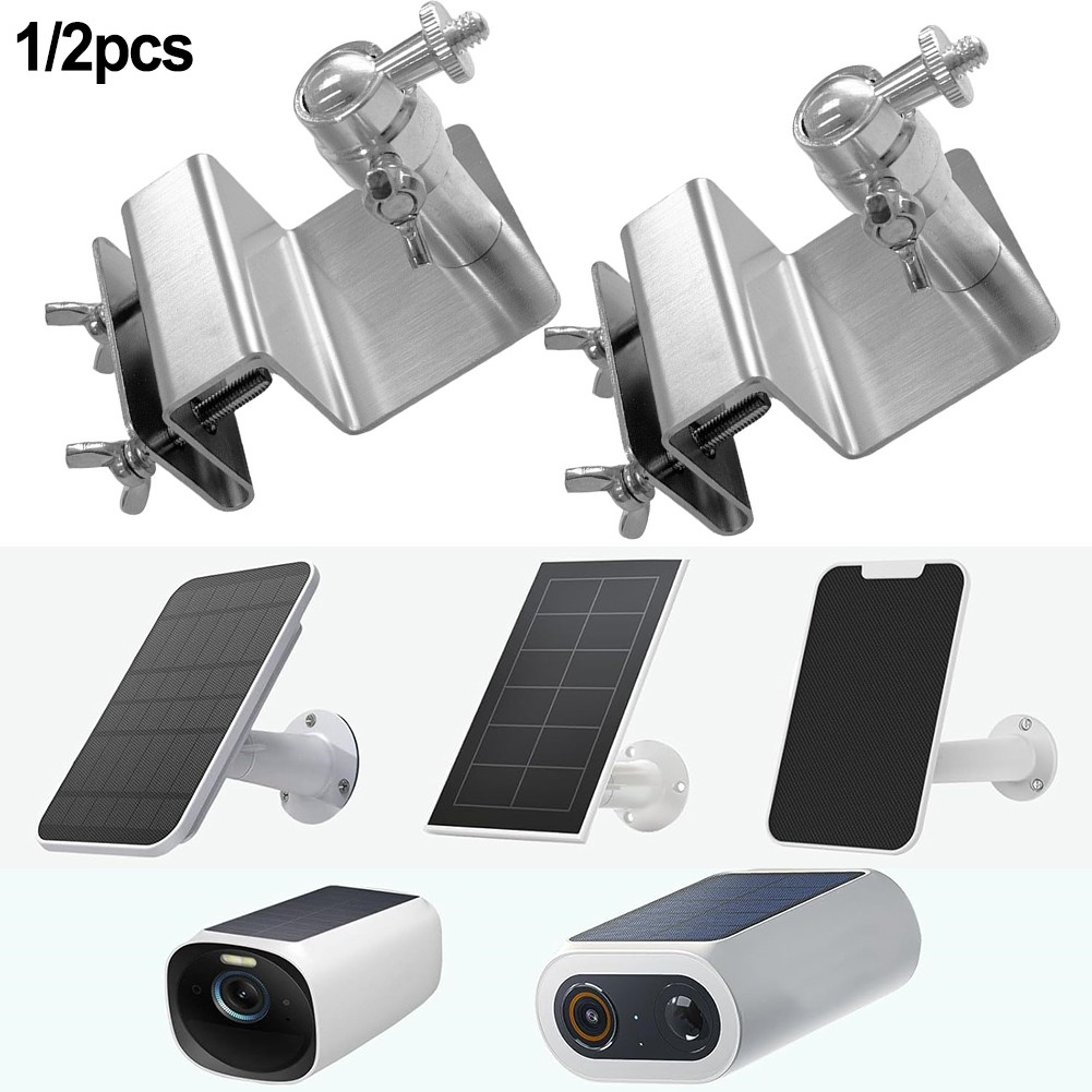 Solar Panel Holder Adjustable Gutter Mount for Eufy and For Arlo Surveillance