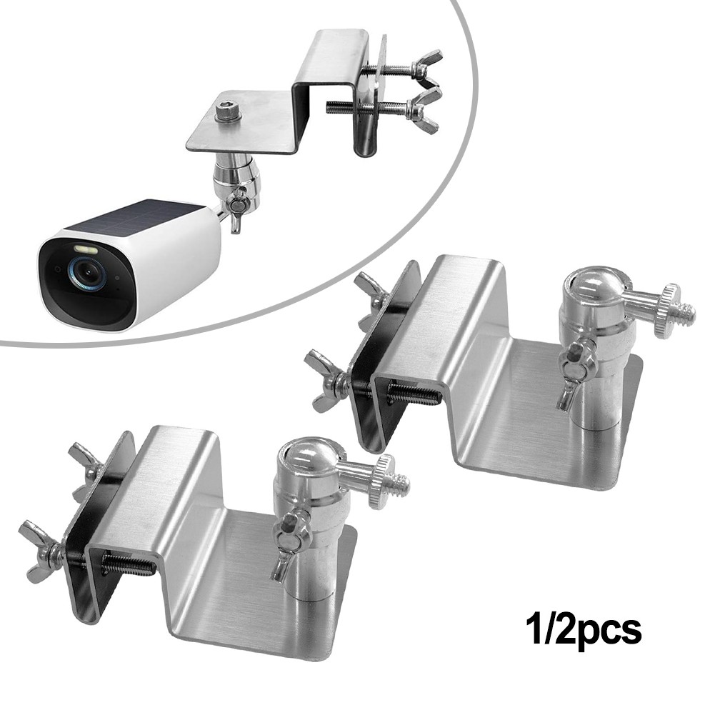 Solar Panel Holder Adjustable Gutter Mount for Eufy and For Arlo Surveillance