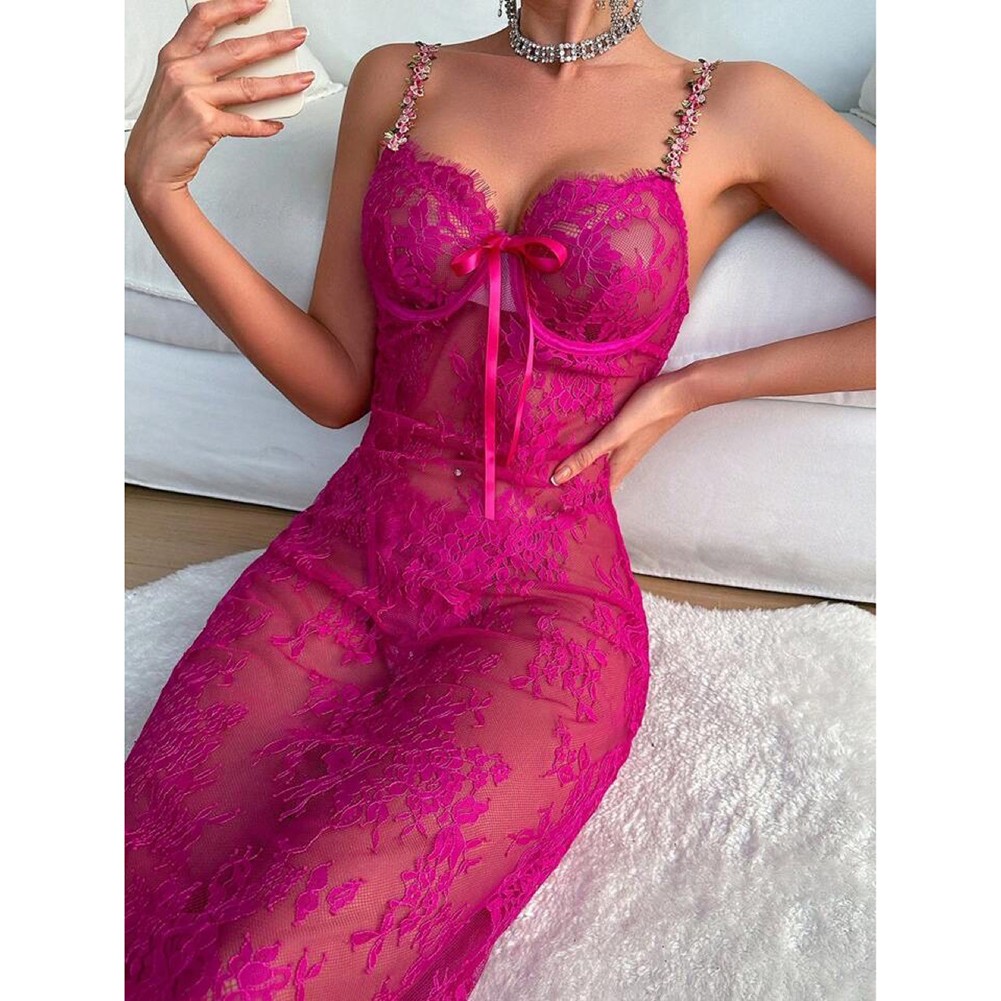 Sexy Women Dress See Through Dress Three Quarters Cup Shape Comfortable Fabric - Picture 20 of 32
