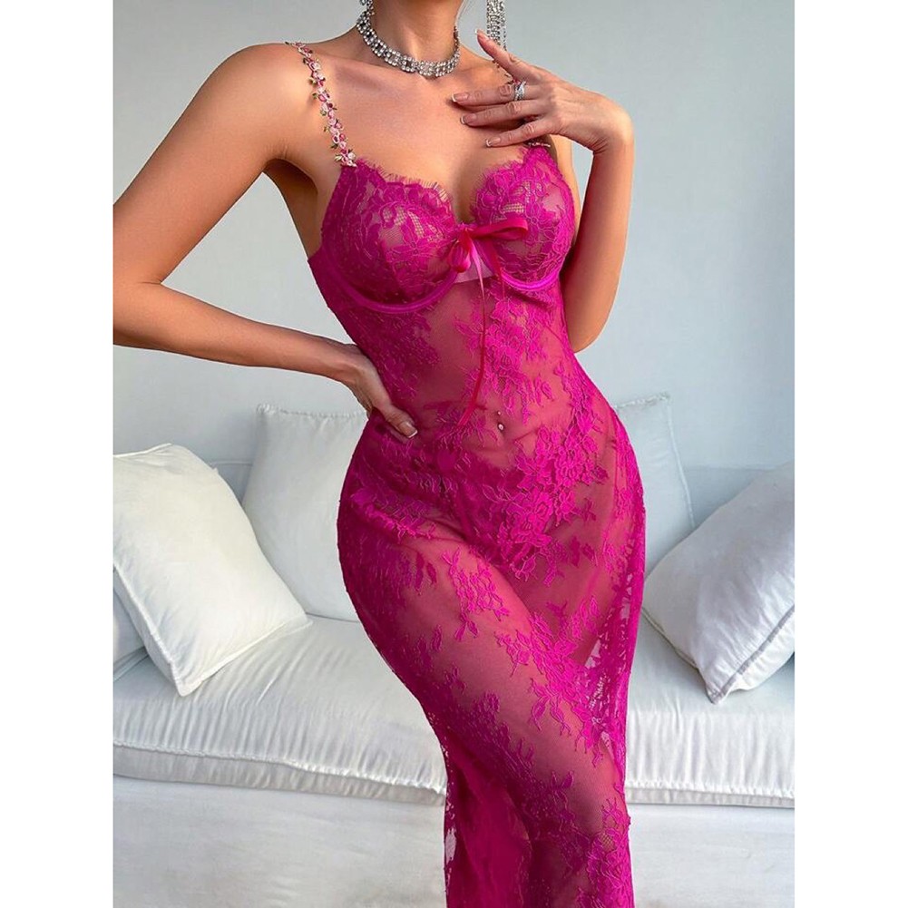 Sexy Women Dress See Through Dress Three Quarters Cup Shape Comfortable Fabric - Picture 19 of 32