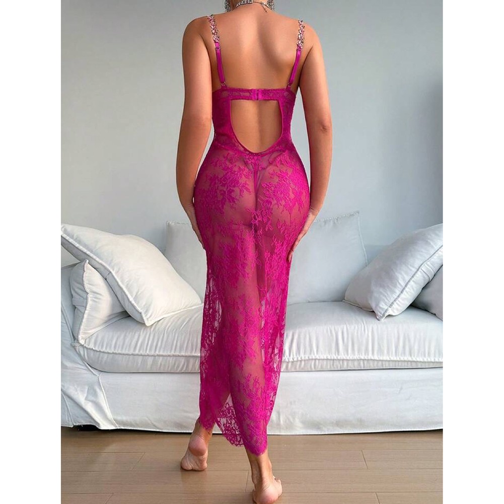 Sexy Women Dress See Through Dress Three Quarters Cup Shape Comfortable Fabric - Picture 21 of 32