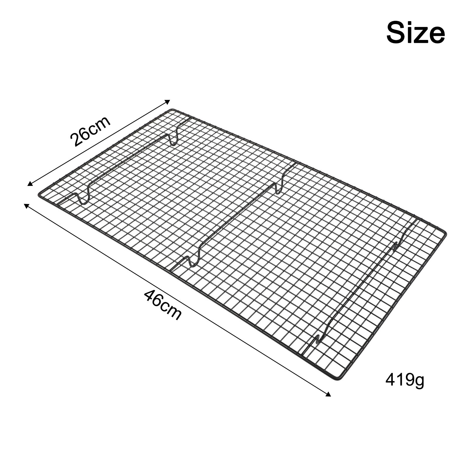Cake Cooling Rack Kitchen Pure Metal Saving Time 1 Pcs Biscuit Dish Tray Black