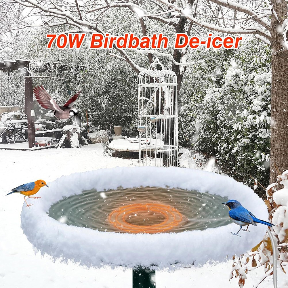 Heater for Bird Baths with Thermostatic Function and Weather Resistance