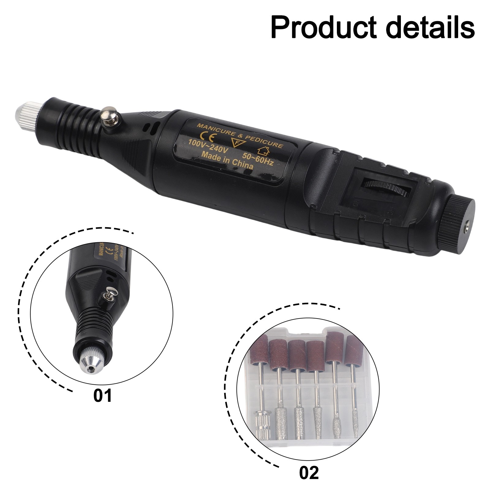 Mini Electric Grinder-Drill Manicure Grinding Rotary Tool Kit Set Polishing-Tool - Picture 29 of 53