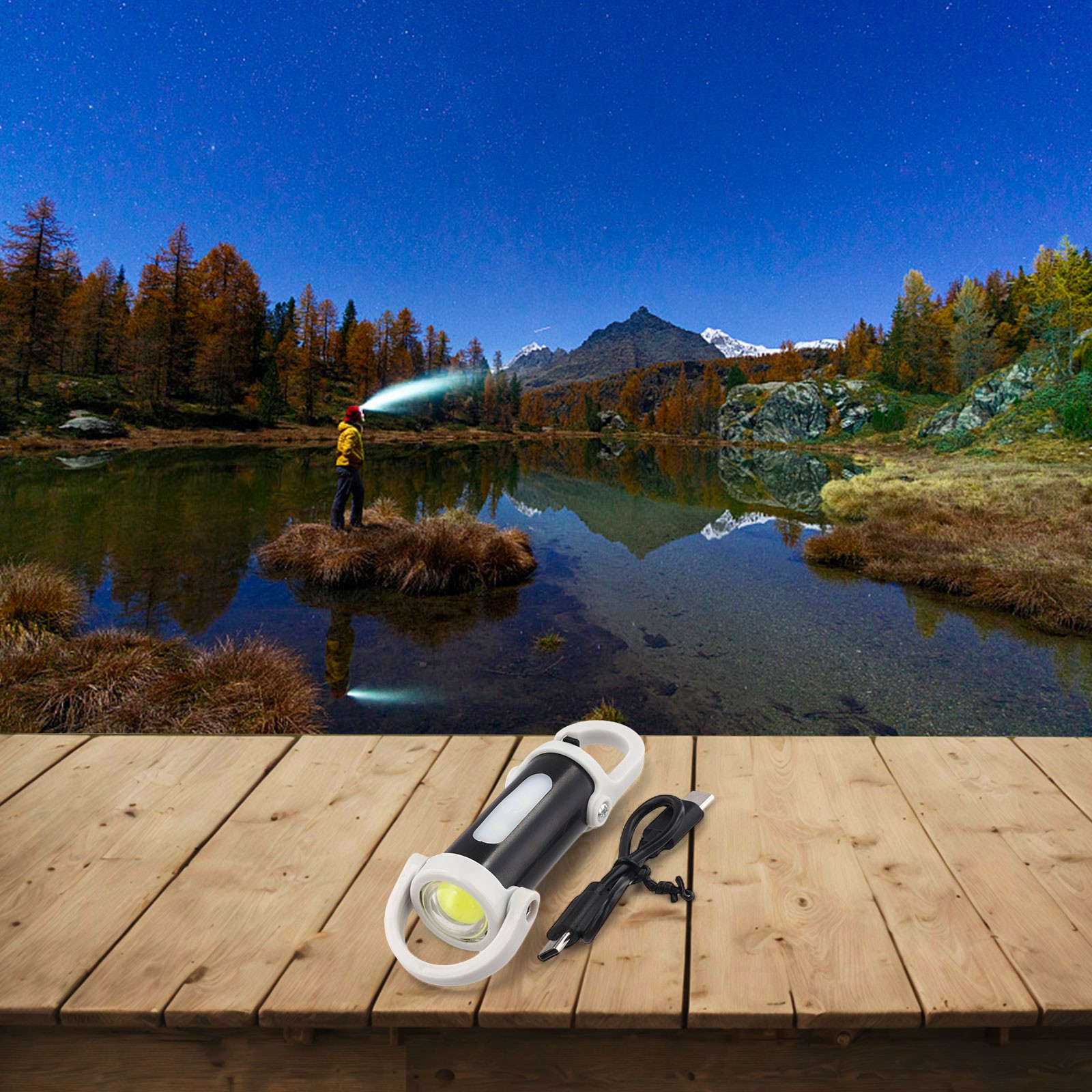 LED Keychain Flashlight with Rechargeable Li Battery and External Phone ...