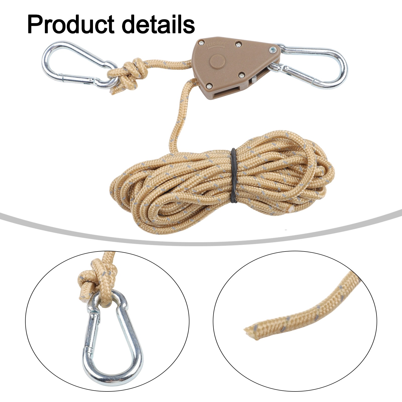 Outdoor Pulley Adjustable Rope Hanger 4mm Thick Rope Multifunctional Tool