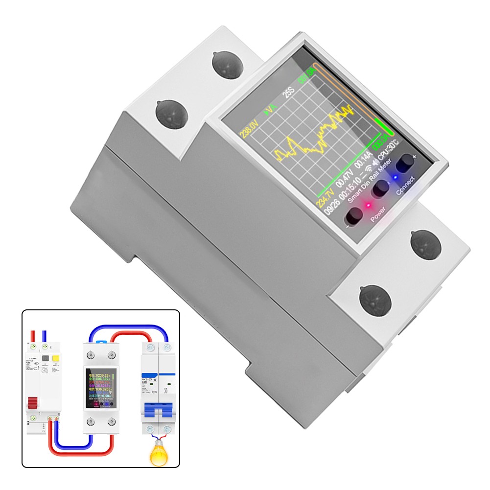100A Digital WiFi Rail Meter Circuit Breaker with Leakage for For tuya Systems - Picture 14 of 17