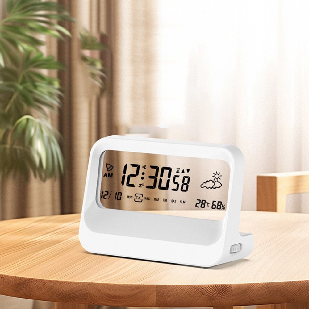 Digital Alarm Clock for Bedside with Time Date Temperature Display and Alarms