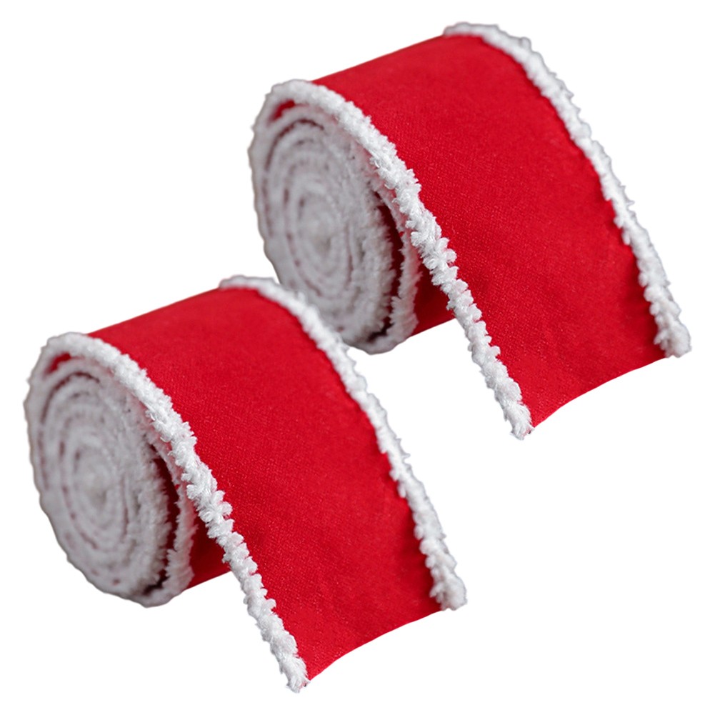 Christmas Velvet Ribbon 2 Rolls for Crafting Fabric Projects Holiday Decor - Picture 11 of 25