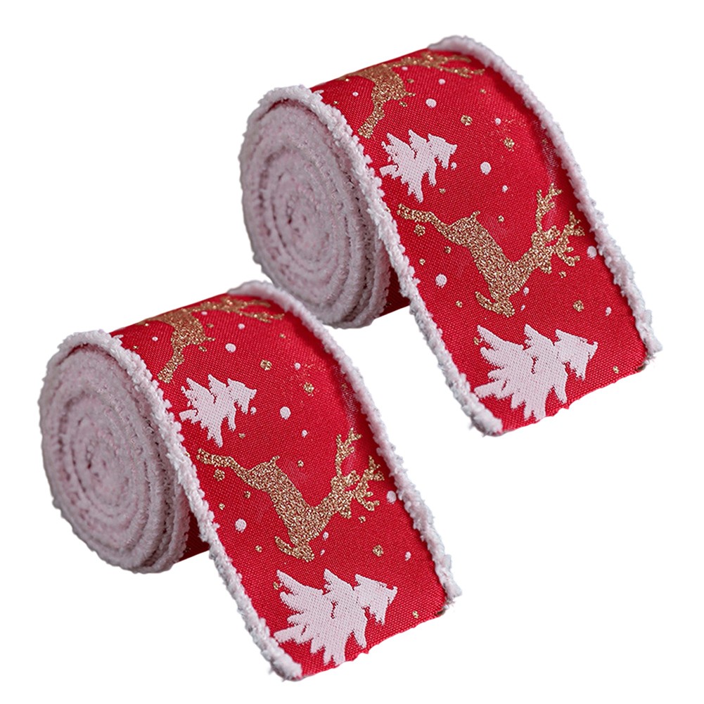 Christmas Velvet Ribbon 2 Rolls for Crafting Fabric Projects Holiday Decor - Picture 14 of 25