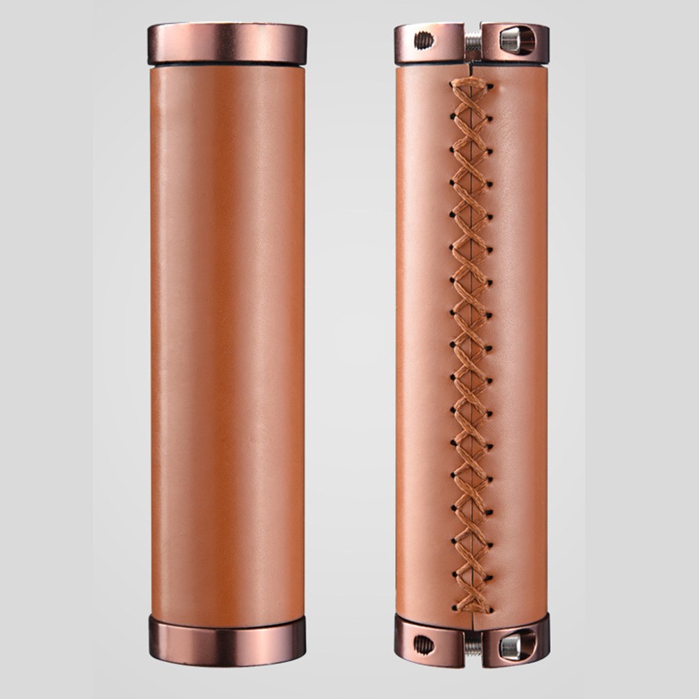 Faux Leather Bike Grips with Bilateral Lock for Mountain and Road Bicycles