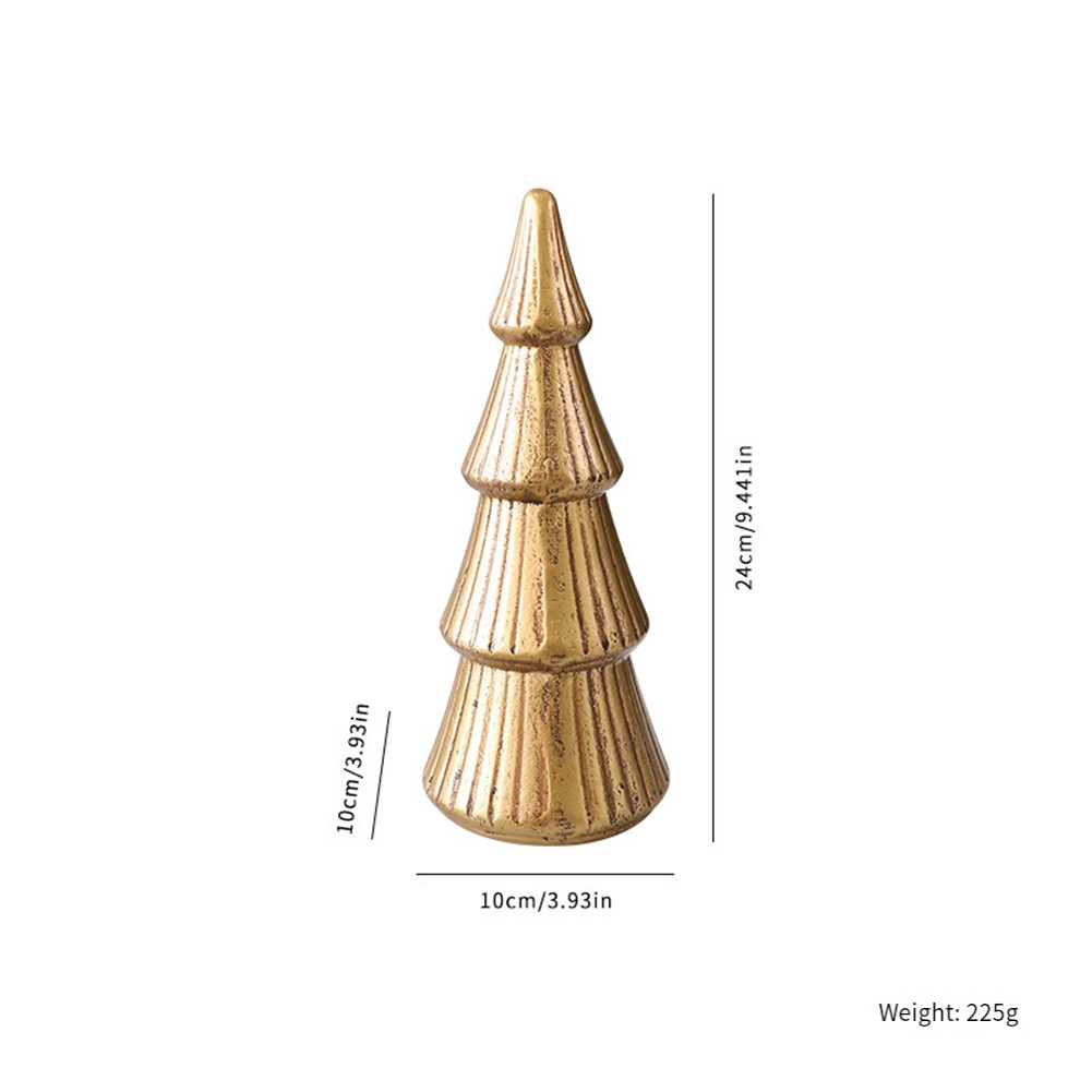 Mini sapin de Noël en bois blanc doré décoration pour maison style vacances - Picture 17 of 18