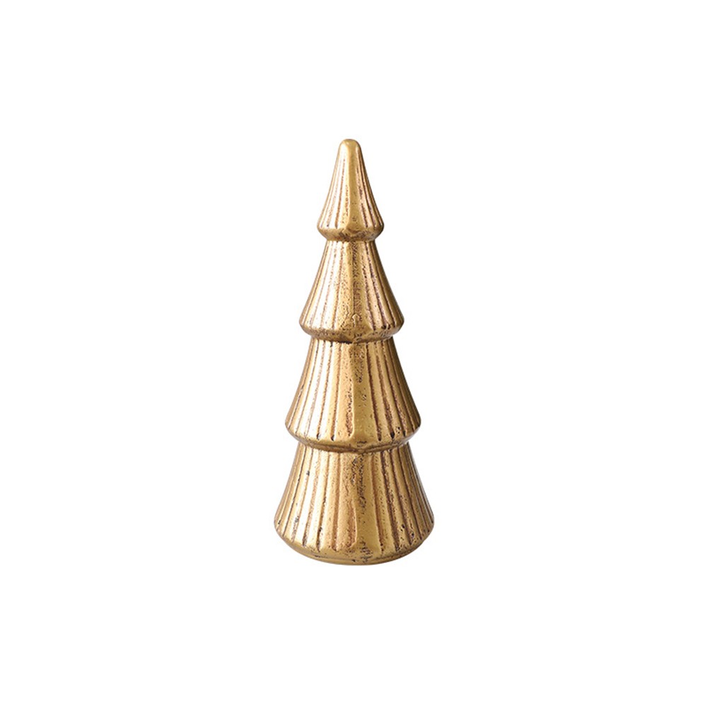 Mini sapin de Noël en bois blanc doré décoration pour maison style vacances - Picture 18 of 18