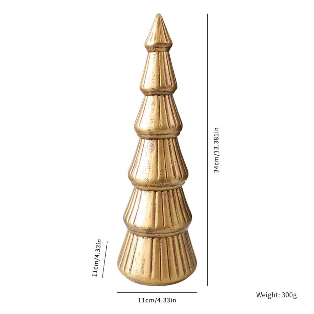 Mini sapin de Noël en bois blanc doré décoration pour maison style vacances - Picture 14 of 18