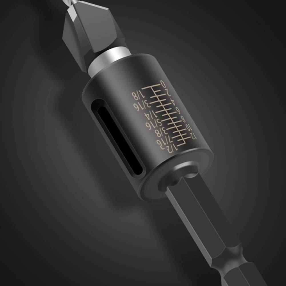 Four Blade Countersunk Drill Bits 5pcs Wood Stop Adjustable Depth Control