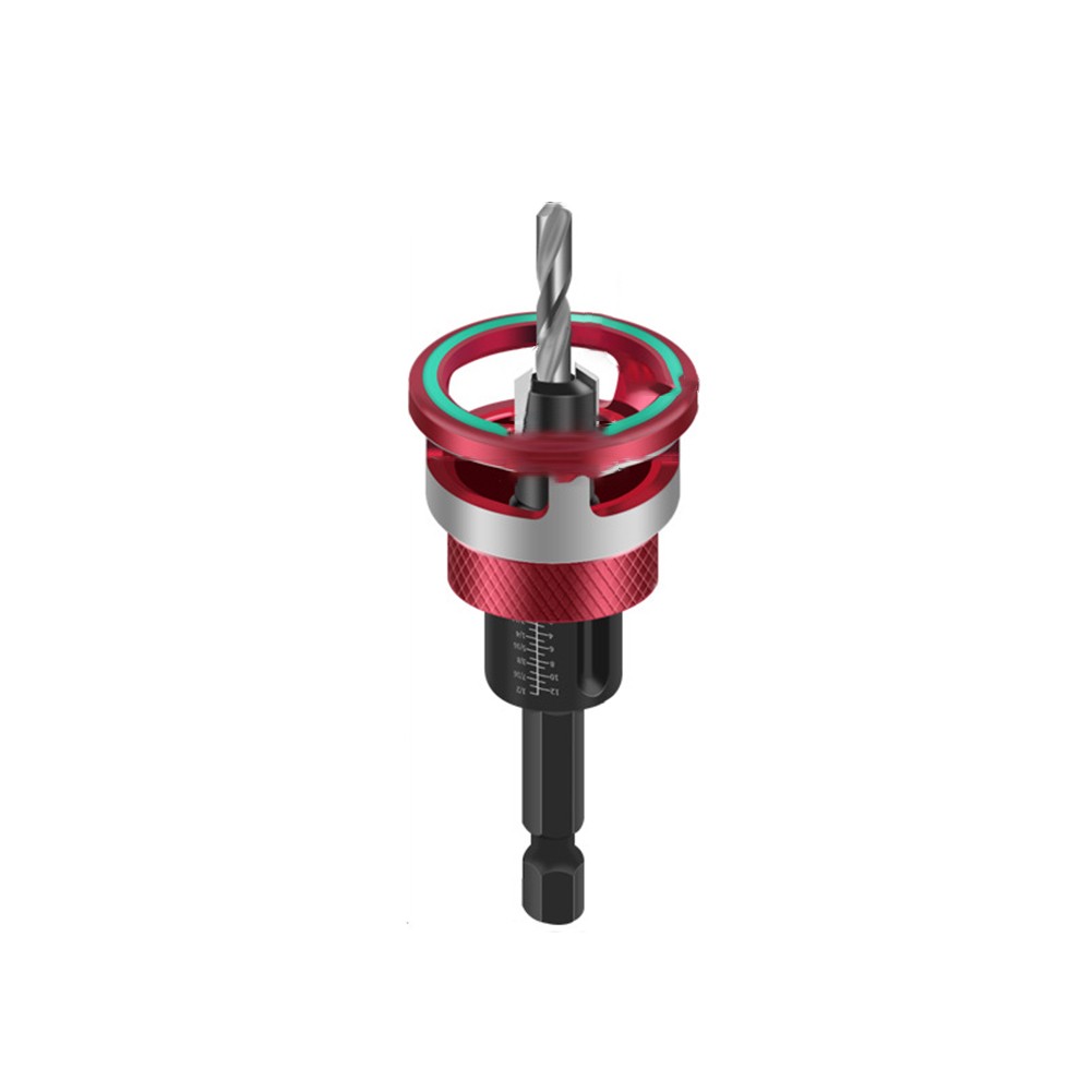 Four Blade Countersunk Drill Bits 5pcs Wood Stop Adjustable Depth Control