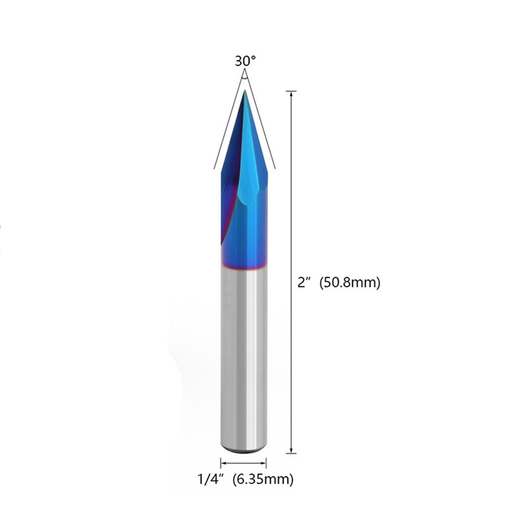 Router Bit Scanalatura a V 15 Gradi e 90 Gradi con per Nano Rivestimento per Uso - Picture 22 of 32