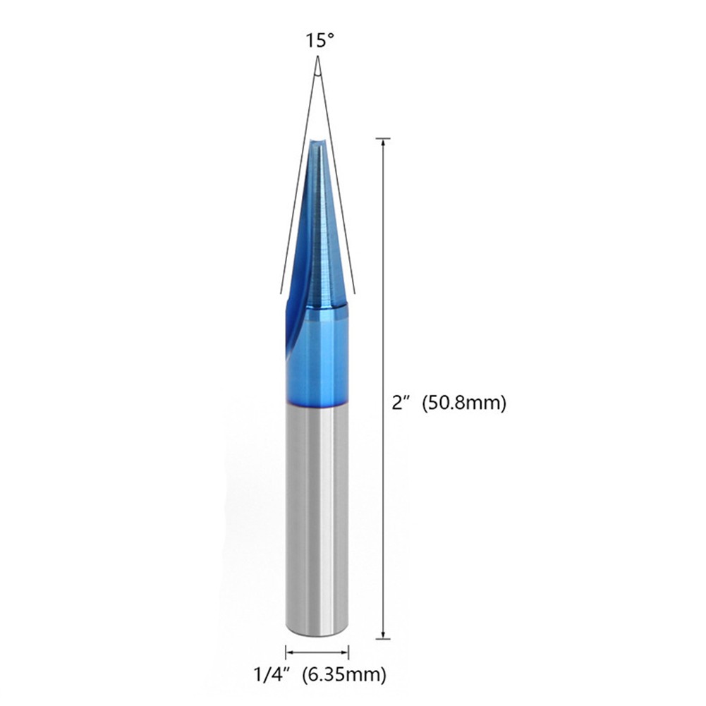 Router Bit Scanalatura a V 15 Gradi e 90 Gradi con per Nano Rivestimento per Uso - Picture 26 of 32