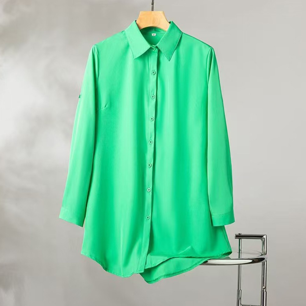 Minimalist Women's White Black Long Sleeve V Neckline Slim Fit Shirt Dress - Picture 41 of 42