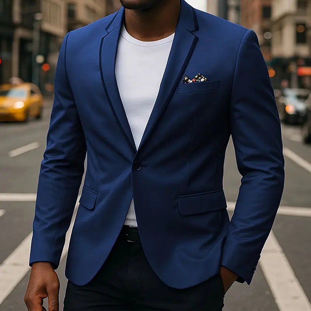 Casual Suit Jacket Business Jacket Business Meetings 5% Spandex 95% Polyester - Picture 13 of 24